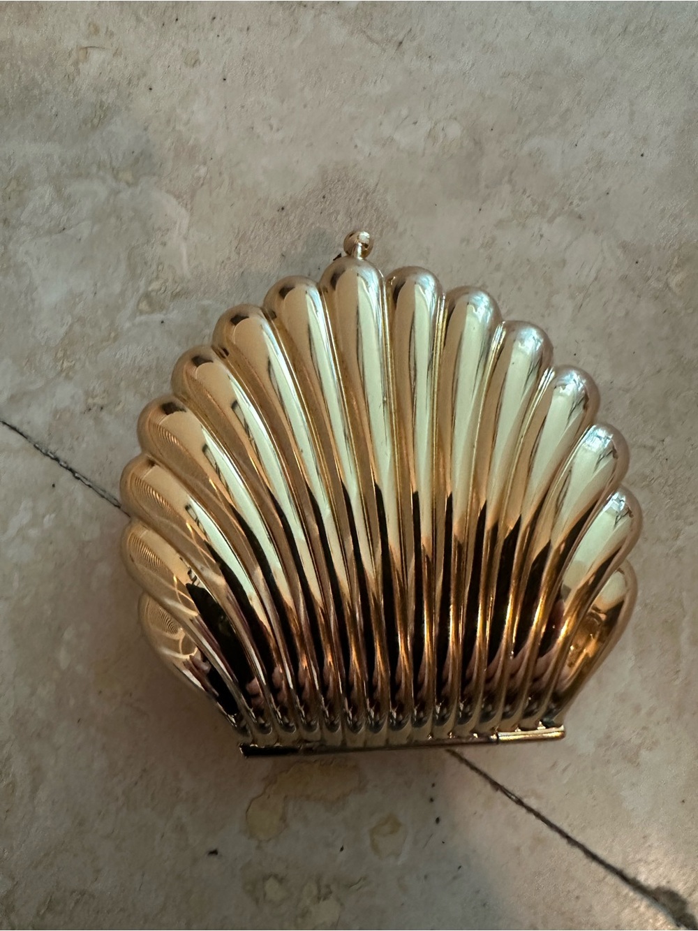 Rare Vintage 1960’s Givenchy Gold Shell Compact Powder Case